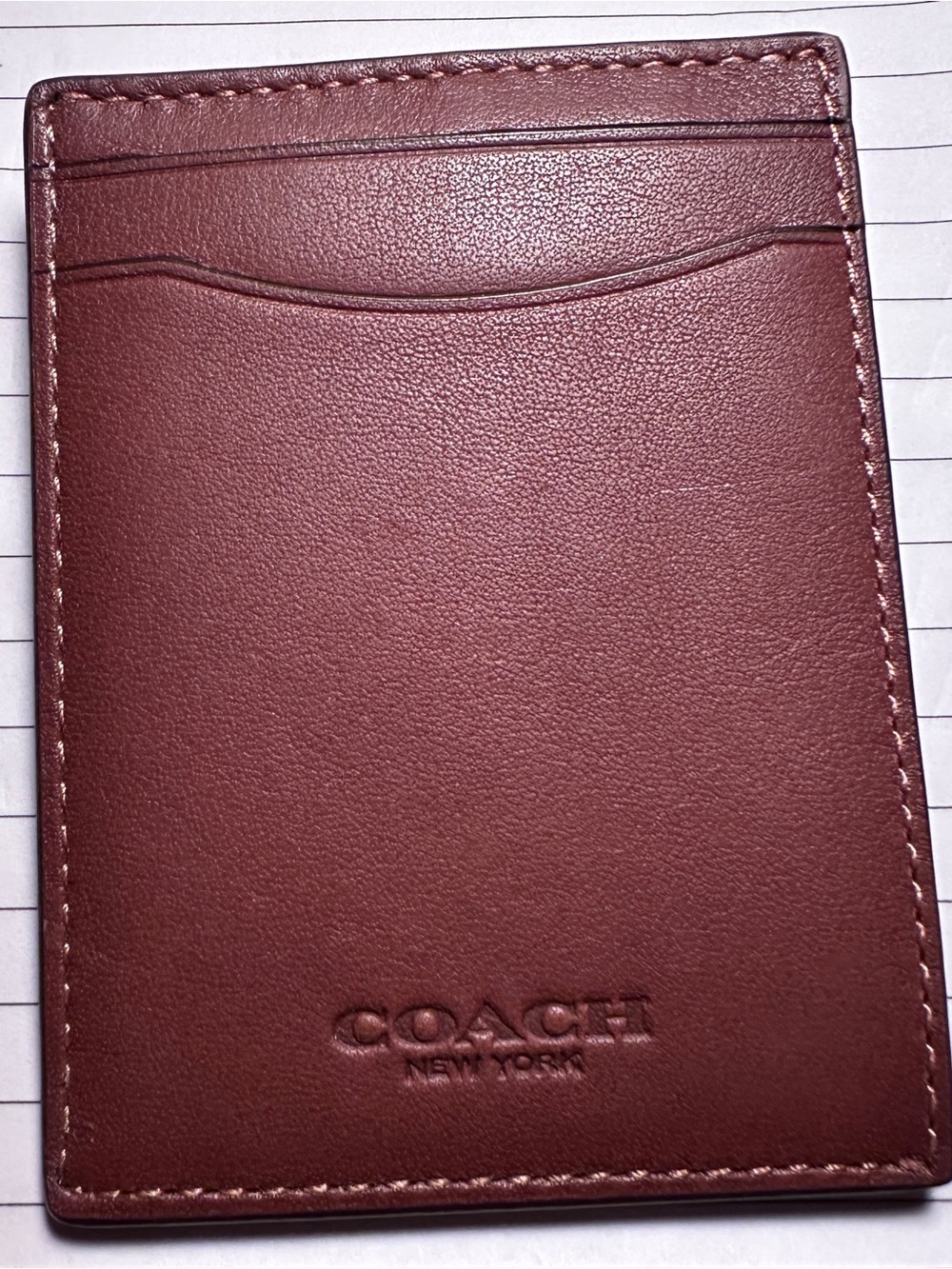 Coach Money Clip Card Case leather